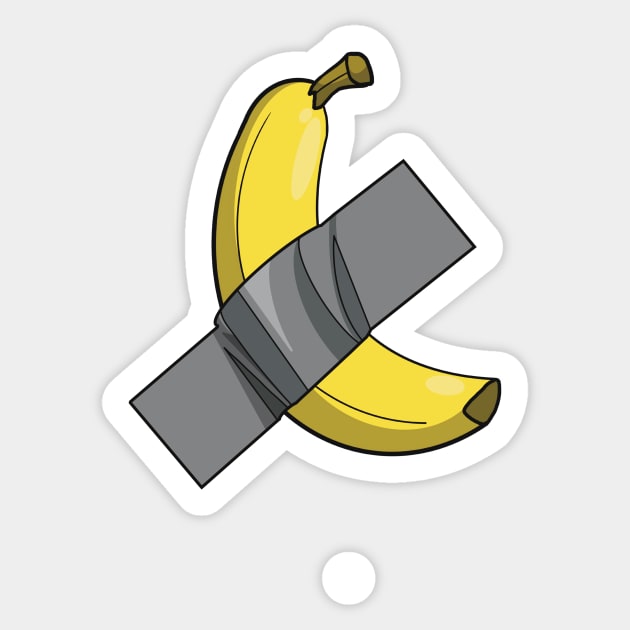 Banana stuck on with some duct tape Sticker by Fruit Tee